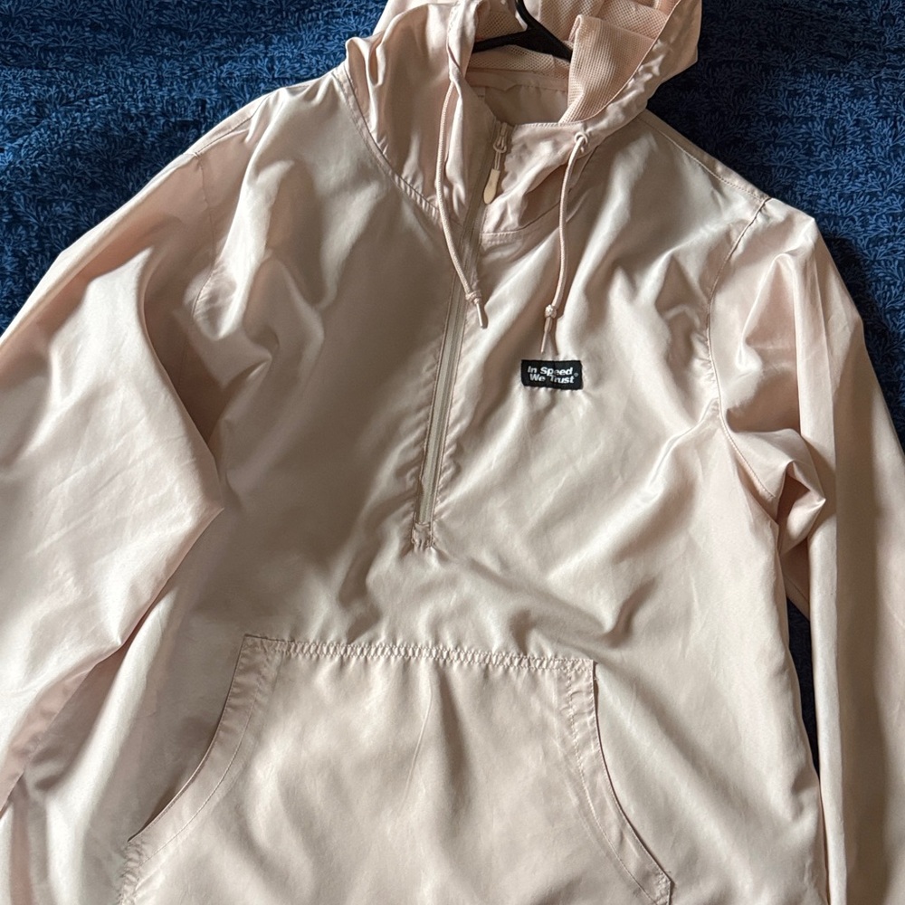Light Pink Hooded Pullover Jacket